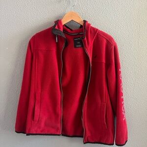 Nautica Bright Red Fleece Hooded Jacket
